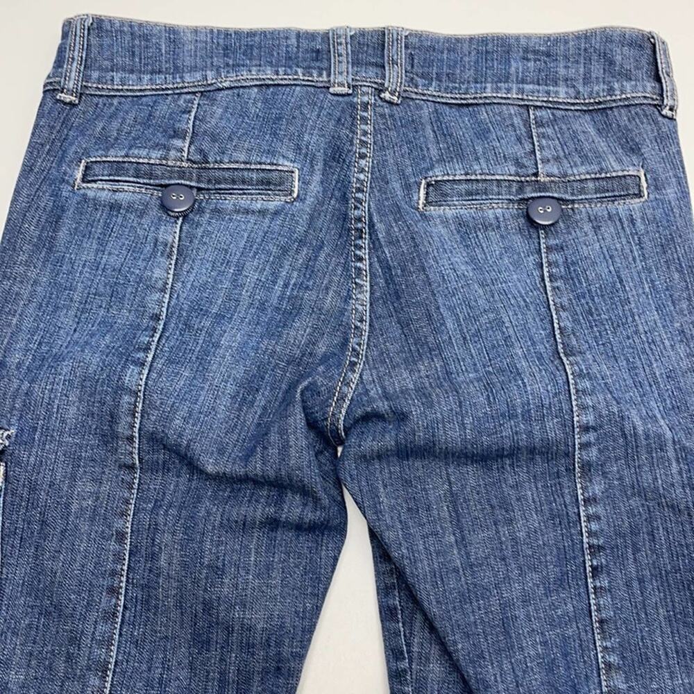 NOIR Women’s 8 Cargo Crop Blue Jeans - Picture 3 of 4